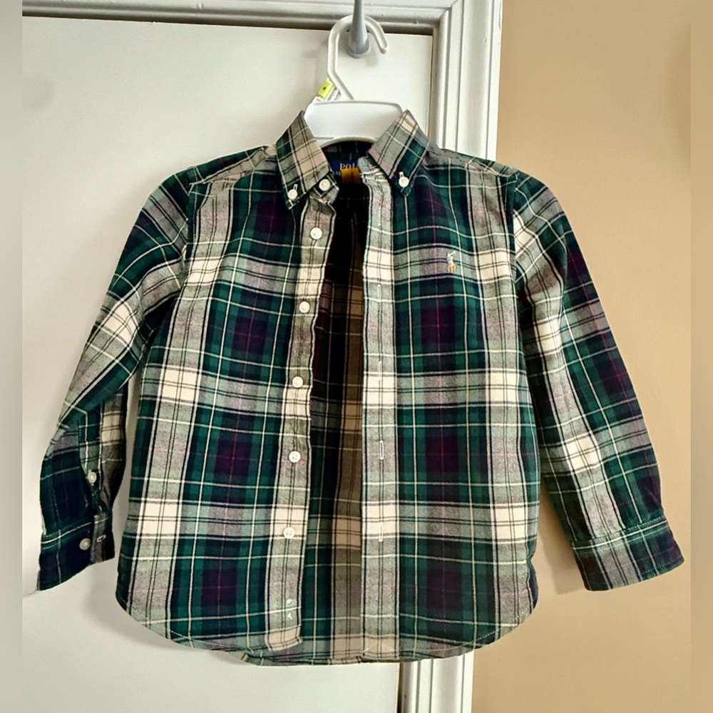 Polo by Ralph Lauren Green and Blue Checkered Shirt